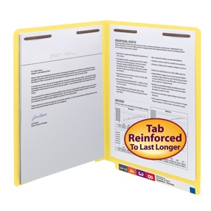 Smead WaterShed/CutLess End Tab Fastener Folder, Reinforced Straight-Cut Tab, Two Fasteners, Letter Size, 50 per Box - 1 of 4