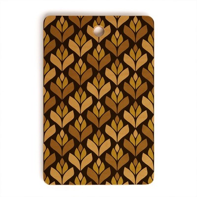 17" x 12" Wood Alisa Galitsyna Retro Trefoil Rectangular Cutting Board Blue/Brown - society6