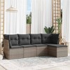 vidaXL 5 Piece Patio Sofa Set with Cushions - Gray Without Table - 2 of 4