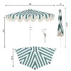 JONATHAN Y Beverly 9 ft. Designer Classic Scalloped Fringe Half Market Patio Umbrella with Crank, Push Button Tilt and UV Protection - 3 of 4