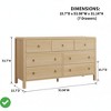 6 Drawer Dresser for Bedroom Dresser TV Stand w/ Large Drawers Natural Texture Curved Angle for Room - 2 of 4