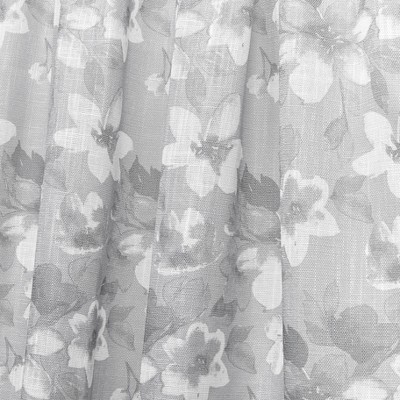 Gray Floral Light Filtering Sheer Rod Pocket Curtain Panels, 54" x 84" Set of 2