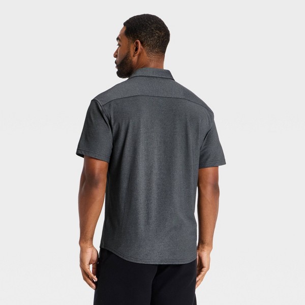 Camisa de botones de piqué cómoda de manga corta para hombre - Goodfellow & Co™ 2