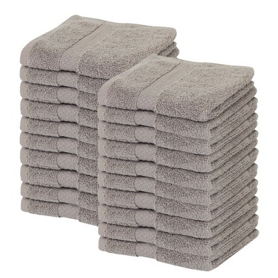 Splash Zero Twist 100% Ring Spun Cotton Face Washcloth Set – Reversible, 550 GSM, Soft, Lightweight, Highly Absorbent Towels for Bathroom