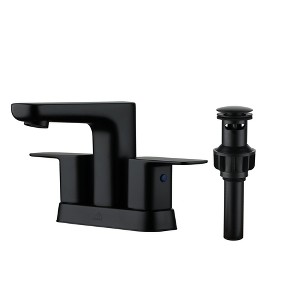 CASAINC 4 in. Center Set Double Handle Bathroom Faucet with Pop-up Drain in Matte Black - 1 of 1