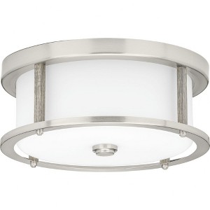 Progress Lighting Mast 2-Light Flush Mount, Brushed Nickel, Etched Glass Shade - 1 of 4