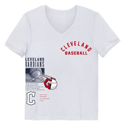 MLB Cleveland Guardians Girls' White V-Neck T-Shirt