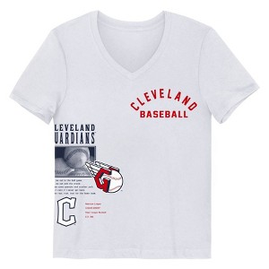 MLB Cleveland Guardians Girls' White V-Neck T-Shirt - 1 of 1