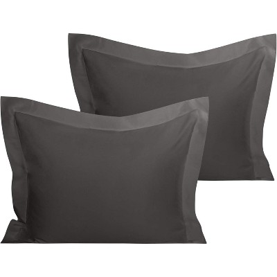 2 Pack Organic Cotton Pillow Shams, Sateen Weave Oxford Pillowcases - NTBAY