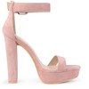 Allegra K Women's Open Toe Platform High Block Heel Ankle Strap Sandals - 4 of 4