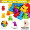 Etokfoks 36 Piece Counting Animals Color Sorting Toy Set with 6 Bowls and 2 Tweezers Montessori Math Learning for Kids Ages 3 to 5 - 4 of 4