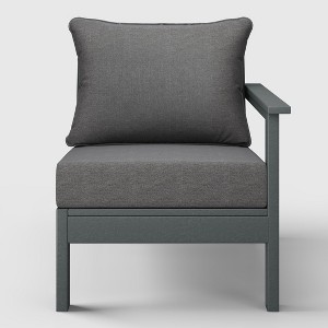 WestinTrends  Avalon Outdoor Patio HDPE Right Arm Facing Sectional Corner Club Chair with Patio Cushions - 1 of 4