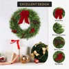 24 Inch Large Outdoor Christmas Wreath with Berries Velvet Bow, Winter Artificial Cypress Wreath for Indoor Window Wall Fireplace Holiday Decor - 3 of 4