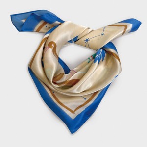Women's Zodiac Printed Square Silk Scarf 
