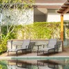 HAPPATIO 3Pcs Patio Chaise Lounge with Glass Table, Patio Lounge Chair with Breathable Textilene - 4 of 4