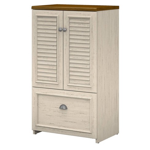 Bush Furniture Salinas Bathroom Storage Cabinet with Doors in Vintage Black