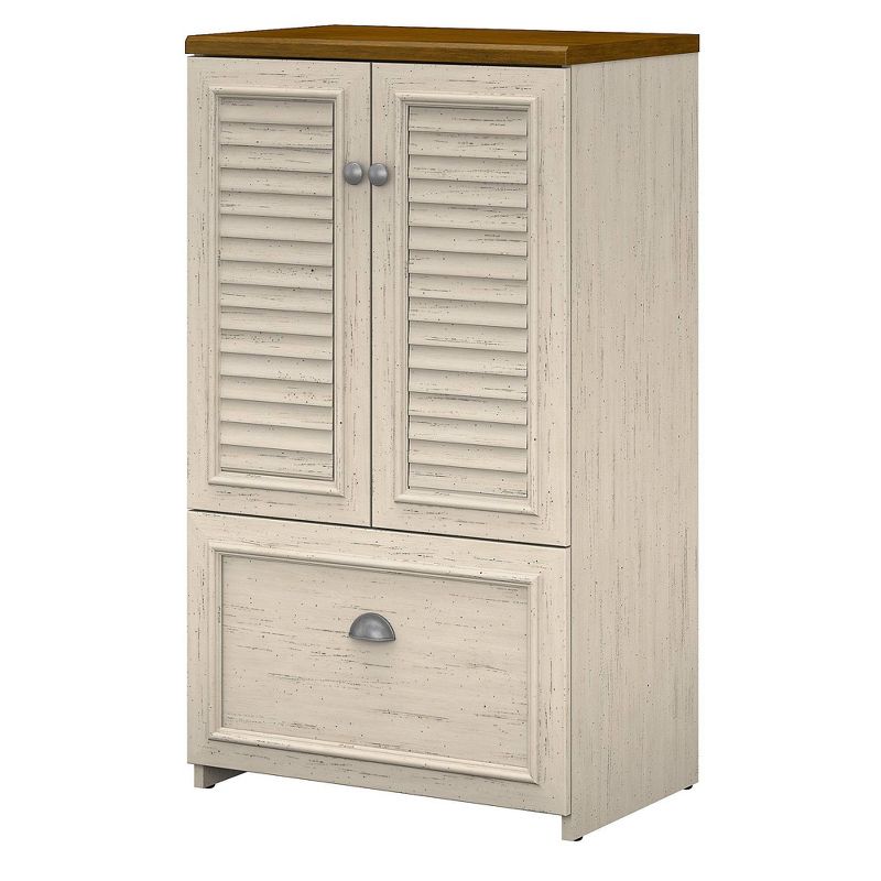 Fairview Storage Cabinet with Drawer White - Bush Furniture, 1 of 9