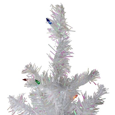 Northlight 4' Pre-lit White Iridescent Pine Artificial Christmas Tree ...