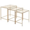 Olivia & May Metal Nesting Tables Pale (Set of 3) Gold: Satin Finish, Glass Surface, Iron Frame, No Assembly Required - image 3 of 4