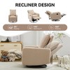 25"W Swivel Rocker Recliner Chair Glider Rocker Recliner Rocking Nursery Chair Accent Chair with Cushion-ModernLuxe - 3 of 4