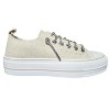 Very G Womens Harmon Sparkle Rhinestone Lace Up Canvas Platform Sneaker, Natural - 2 of 4