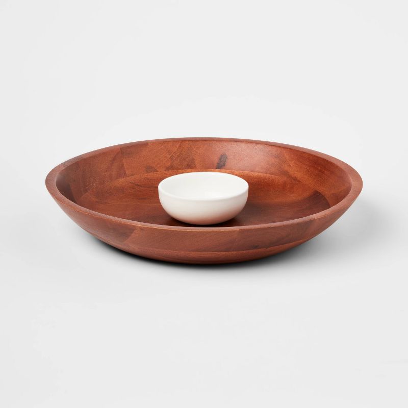 2pc Ceramic Signature Chip and Dip Serving Bowl - Threshold&#8482;, 1 of 5