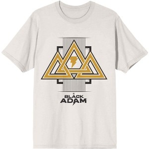 Black Adam Gold Triangles Logo Men's White T-shirt - 1 of 3