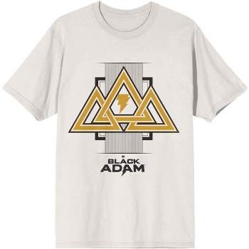 Black Adam Gold Triangles Logo Men's White T-shirt