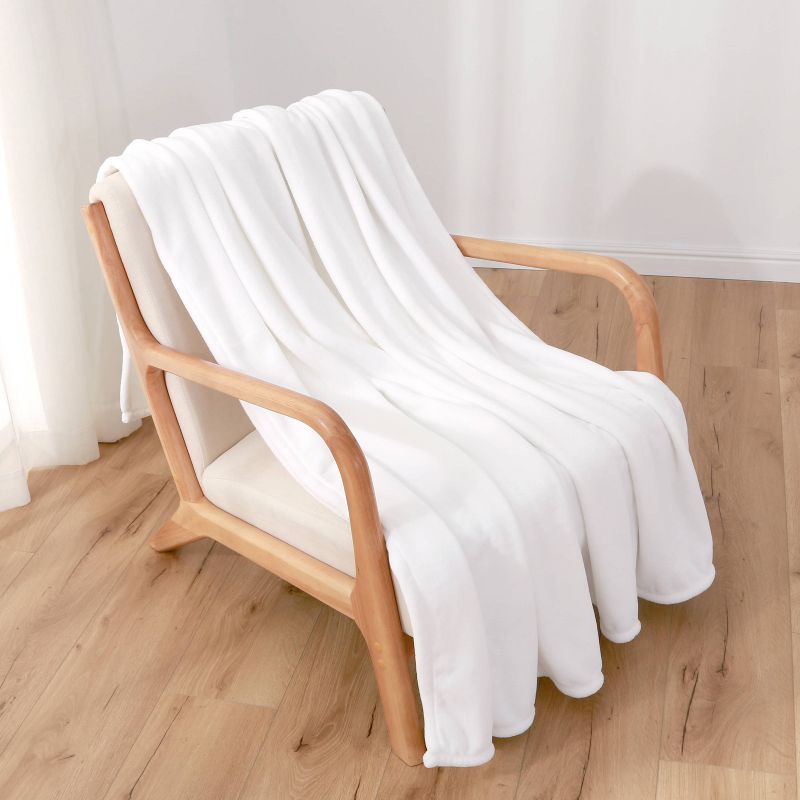 50&#34;x60&#34; 300 Recycled Velvetloft Throw Blanket True white - Berkshire Blanket &#38; Home Co., 1 of 4
