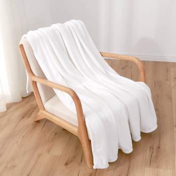 50"x60" 300 Recycled Velvetloft Throw Blanket True white - Berkshire Blanket & Home Co.