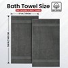 Luxury 100 Ring - Spun Cotton Bath Towels Set of 4 27x54 Inches - Drying Towels for Bathroom, Gym, Spa Hotel Use Shadow Grey - 2 of 4