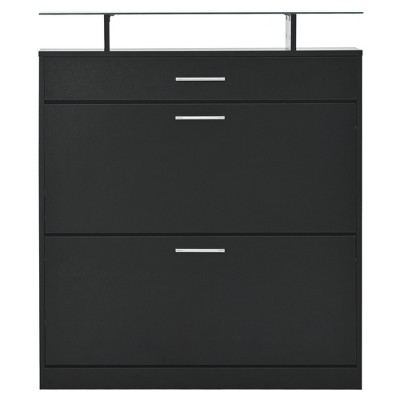 Bella Depot 35''W Entryway Shoe Cabinet with 2 Flip Drawers