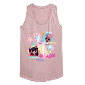 Women's - LOL Surprise! - Cell Phone Chat Girls Graphic Racerback Tank - 1 of 4