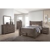 Gulches Weathered Grey Nightstand with Dual Drawers and Black Accents - 4 of 4