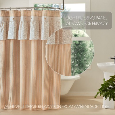 Camilia Ruffled Shower Curtain 72x72 VHC Bands