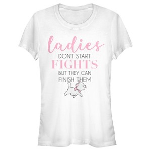 Junior's Women Aristocats Marie Don't Start Fights Quote T-Shirt - 1 of 4