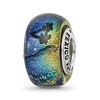 Black Bow Jewelry Bahama & Palm Trees Orange Dichroic Glass & Sterling Silver Bead Charm - 4 of 4