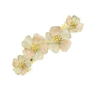 Unique Bargains Paint Lily Flowers French Barrette Hair Clips 1 Pc - 1 of 4