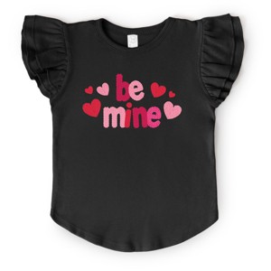 Be Mine Knit Print - Flutter Sleeve Graphic T-Shirt - 1 of 4