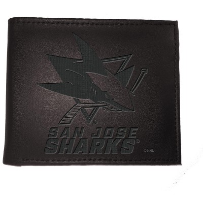Evergreen NHL San Jose Sharks Black Leather Bifold Wallet Officially Licensed with Gift Box