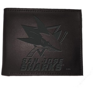 Evergreen NHL San Jose Sharks Black Leather Bifold Wallet Officially Licensed with Gift Box - 1 of 1