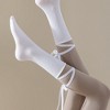 Anna-Kaci Women's 2-Pack Over-the-Calf Grip Socks with Ribbon Tie and Non-Slip Sole for Barre Pilates Yoga - 4 of 4