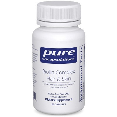Pure Encapsulations Biotin Complex Hair & Skin - Biotin Complex for Healthy Hair and Skin Support - 60 Capsules