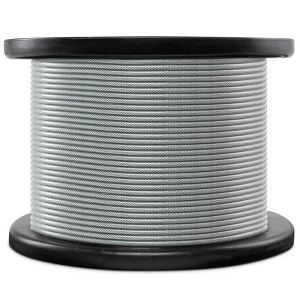 Jumbl 7x7 Wire Rope, 3/32" x 3/16" PVC Coated Galvanized Steel Aircraft Cable - 1 of 4