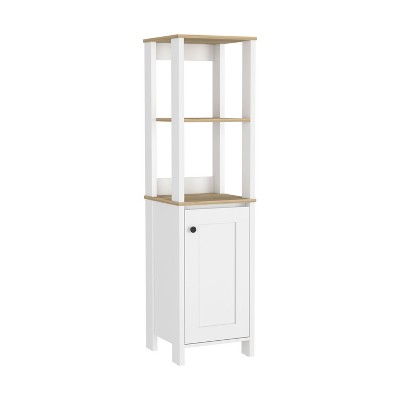 VYNXARI Bathroom Storage Cabinet, With Four Shelves, Single Door Cabinet