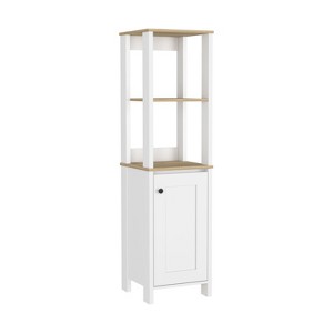 VYNXARI Bathroom Storage Cabinet, With Four Shelves, Single Door Cabinet - 1 of 4