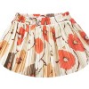 Women's Chiffon Pleated Midi Skirt - A-Line Skirt with Elastic Waist for Elegant Style B Ivory Flower Flower - 3 of 4