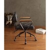 TiramisuBest Vintage Black Leather Office Chair: Padded Back, Swivel Seat, 5 - Star Base, Wooden Armrests - 4 of 4