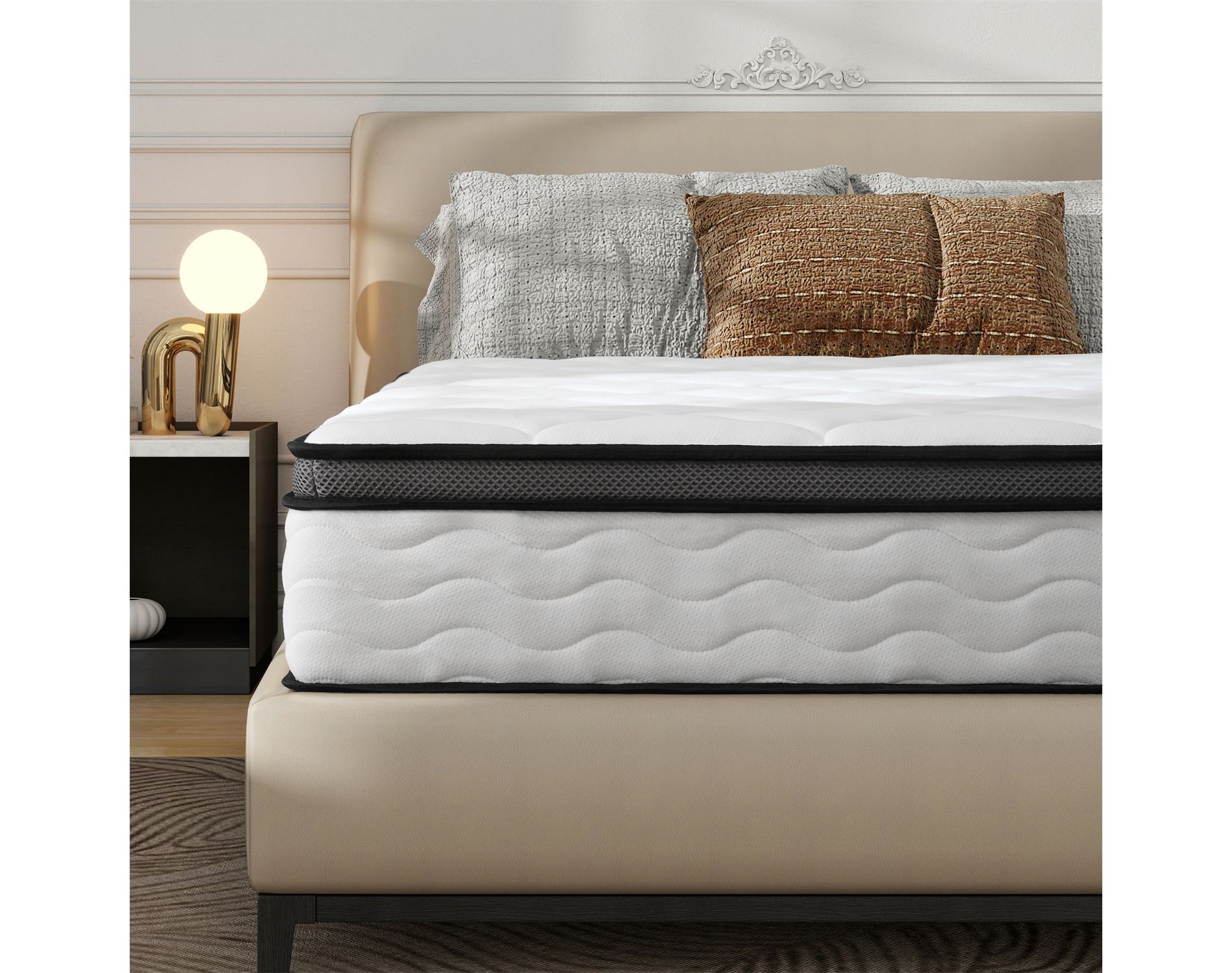 ELJGET Full/Queen Mattress, 12" Hybrid Mattress in a Box, Gel Memory Foam Mattress, Medium-Firm & Fits Any Bed Frame