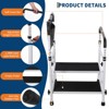 Heavy Duty Steel Step Stool for Adults with Handle, 2 Step Non-Skid Stepping Stool for Seniors, Elderly, and Handicap, Holds Up to 440 Lbs - 3 of 4